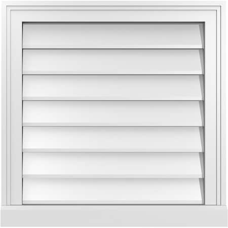 Ekena Millwork Vertical Surface Mount PVC Gable Vent w/ 2"W x 2"H , Brickmould Sill Frame, 22"W x 22"H GVPVE22X2203SN